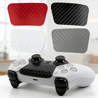 2pcs Carbon Fiber Textured Grip Stickers For DualSense Controller - Non-Slip Ergonomic Protective Skin, Scratch-Resistant Touchpad Cover, Anti-Sweat Gaming Accessory For PlayStation 5 Gamepad