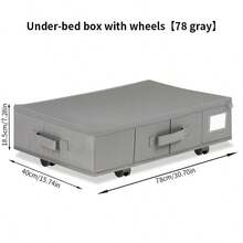 1 pieza/2 piezas Caja de almacenamiento debajo de la cama plegable de tela no tejida reforzada con ruedas, contenedor de almacenamiento de ropa de gran capacidad - Negro - Ver 12