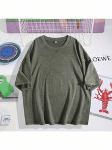 Star Print Tee Shirt, Tees For Men, Casual Short Sleeve T-Shirt For Summer - xanh quân đội - Xem 2