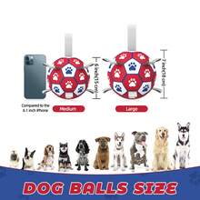 Interactive Dog Toy With Woven Strap Football, Indoor/Outdoor Dog Toy, Orange & Blue Dog Football, Suitable For Small, Medium And Large Dogs - Red - View 3