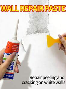 250g Wall Repair Paste, Wall Repair Agent, Repair Cracked, Punctured, Peeling, Moldy, Graffiti White Walls, White Wall Renovation Putty - Solid State - View 5