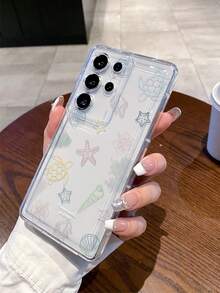 1个时尚创意彩色线条、贝壳、海星、海龟图案透明气囊TPU材质防震手机壳，适合作为节日礼物，兼容三星Galaxy S22/23/24/25/A05/A05S/A53/A54/A55等型号 - 彩色 - 查看 7