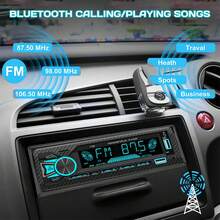 Car Audio Car Stereo System, 12V Car FM/AM Radio LCD VA Screen Car MP3 Player,  Single Din Wireless Multimedia Car Stereo Radio With Hands-Free, Dual USB, Voice Assistant & App Control, Supports MP3/WMA/FLAC/APE - Một kích cỡ phù hợp cho tất cả - Xem 4
