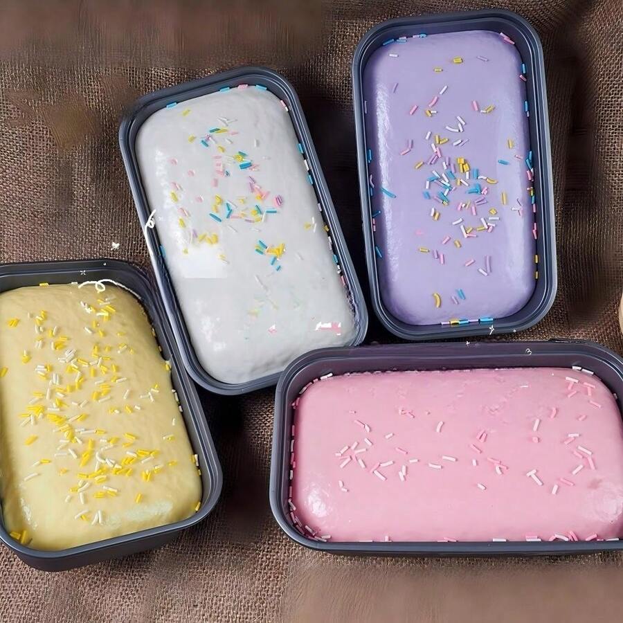 1 pieza Juguete antiestrés con forma de pastel realista, textura suave y lisa con excelente efecto de rebote lento, diseño compacto y elegante, material duradero para decoración de escritorio