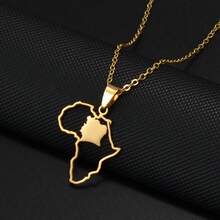1Pc 3CM Charm African Maps Different Countries Pendants Necklaces Kenya Cameroon Senegal Ghana Morocco - Yellow Gold - View 13
