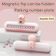 Cute & Stitch Car Sign | Hideable Parking Plate For Privacy | Strong 3M Glue, No Residue | Sun & Heat Resistant | Free Number Stickers - A - View 11