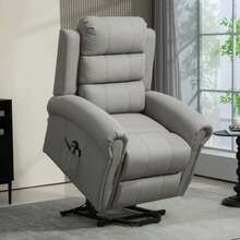 Electric Recliner With Lift Assist, Recliner With Tilt Function, Heating Function, Massage Chair With Pocket Springs - Grey - View 2