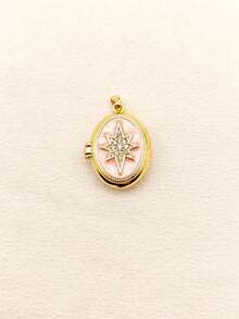 1pc Unique European & American Niche Design High-End Creative Fashion Colorful Drip Oil Photo Box Copper Gold-Plated Pendant Jewelry For Women - Multicolor - View 12