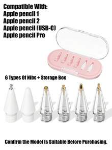 Ngòi bút thay thế tương thích với Apple Pencil, đầu bút nâng cấp cho Apple Pencil Pro/Thế hệ thứ 2/Thế hệ thứ nhất/USB-C, ngòi bút cảm ứng kèm hộp đựng, bộ ngòi bút cảm ứng chuyên nghiệp. - Nhiều màu - Xem 10