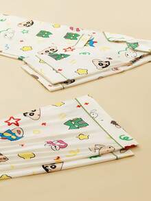 Gongdie CRAYON SHINCHAN 蜡笔小新女士睡衣套装（2件套），2026春夏新款短袖柔软透气睡衣 - 香檳色 - 查看 6