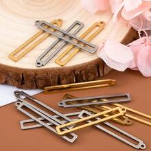 10pcs Stainless Steel Hollow Rectangle Frame Pendant, Suitable For DIY Earrings, Necklaces And Other Jewelry Making Accessories - Multicolor - View 9