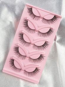 5对长款猫眼假睫毛，节日礼物，纤长浓密，打造夸张妆容，可重复使用，条状假睫毛，营造迷人妆容，情人节完美之选。 - 狐狸眼睫毛 - 查看 7
