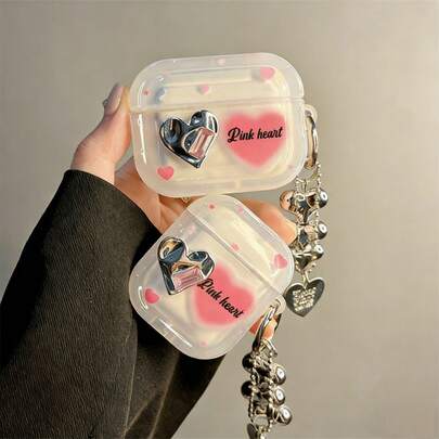 Heart-Shaped Anti-Fall Protective Case Suitable Compatible With Apple Bluetooth Earphones, Scratch-Resistant And Shock-Proof Case Compatible With Apple Bluetooth Wave Earphone Case