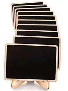 20个迷你黑板展示板，家居装饰标牌，迷你留言板木质黑板，适用于婚礼、烘焙展示、酒店、派对、甜点、席位卡、母亲节、毕业典礼等多种场合。 - 彩色 - 查看 17