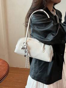 Minimalist Versatile Handbag, New Stylish Shoulder/Underarm Bag, High-Quality Commuter Boston Bag For Women - White - View 3
