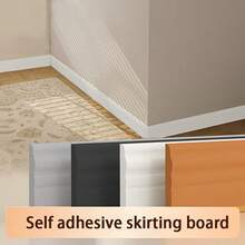 1pc 2m/78.74in Self-Adhesive Baseboard Wall Sticker, 3D Skirting Board Decor Wallpaper For TV Background, Easy To Install And Remove Flooring Corner Trim Sticker For Home - Multicolor - View 9