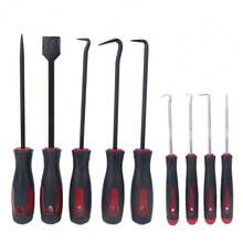 Juego de ganchos y púas de precisión con raspador, juego de 9 piezas, eje de acero chapado en cromo vanadio, para quitar mangueras y juntas, herramientas de mantenimiento de automóviles y electrónicos - A - Ver 3