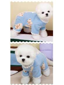 1pc Soft & Warm Dog Pajamas - Simple Design, Multi-Color Options, Comfortable Sleepwear & Cold Weather Clothing - Multicolor - View 7