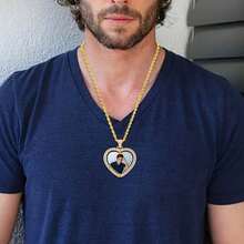 A Special Photo Pendant Necklace, Personalized Picture Chain, Made Of Zinc Alloy Material, With A Golden Tone, Unique Gifts For Parents, Spouses, Boyfriends, And Girlfriends, Father's Day Gifts - 彩色 - 查看 4