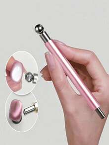 1pc Dual-Ended Magnetic Cat Eye Nail Art Pen, Aluminum Barrel, DIY Nail Art Tool, Holiday Nail Accessory, Gel Polish Magnetic Pen, New Year Gift, Party Nail, Holiday Surprise, Nail Salon Supply, Fashionable Nail Design - Multicolor - View 9