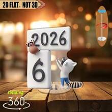 1pc 2026 Acrylic 2D Flat 360 Degree Rotatable New Year Home Decor Desktop Display, Graduation Party Rotating Stand - Multicolor - View 8