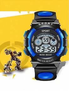 1 chiếc đồng hồ tròn nhiều màu sắc chống sốc dành cho thanh thiếu niên, tích hợp báo thức, hiển thị ngày, bấm giờ, dạ quang, đồng hồ điện tử đa chức năng, thích hợp làm quà tặng cho thanh thiếu niên vào các dịp lễ hội, sinh nhật, tốt nghiệp, Giáng sinh và các ngày lễ khác. - Nhiều màu - Xem 15