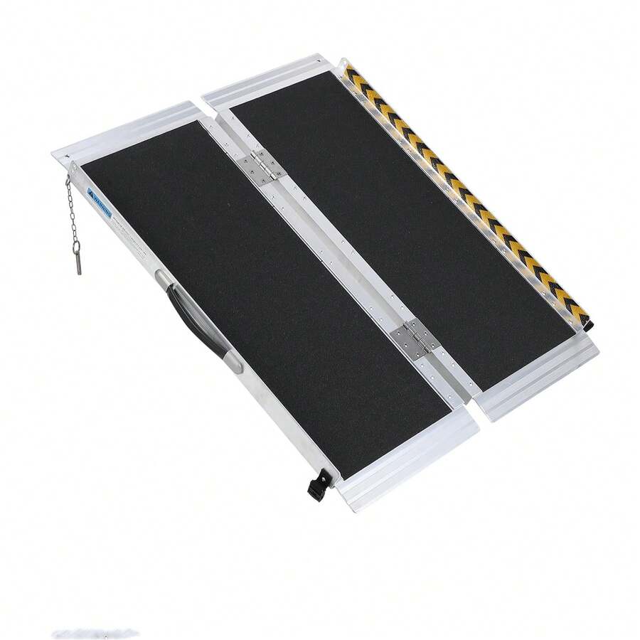 Rampa para Silla de Ruedas de 4 pies/5 pies/6 pies para escalones en casa, rampa portátil de Aluminio con Superficie Antideslizante y Tiras Reflectantes, Capacidad de Peso de hasta 600 Libras - 4 pasteles - Ver 1