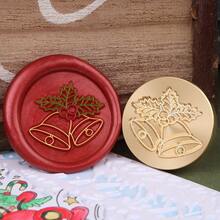 Sello de cera de colección navideña, sello de cera de sellado de latón para invitaciones de boda, tarjetas de Navidad, sobres y decoración de fiestas - HS1955 - Ver 1