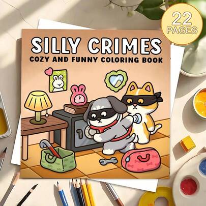 Silly Crimes: Cuteness Heists In Colored Pens,(22-Page Thick Paper Upgraded Version) A Coloring Book Specially Designed For Women, With Bright Colors, Stress-Relieving, Suitable For Markers, For Teenagers, Featuring Fantasy And Eerie Elements. Ideal For Valentine's Day, Birthdays And Other Festivals. It's A Great Gift For Halloween, Back-To-School, For Adults, Christmas, For Art And Craft Supplies, DIY Leisure, And Doodling.