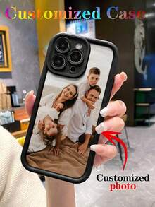 Customized Wedding Photo Matte Black Soft Full Coverage Phone Case Compatible With Samsung A14/A52s, Compatible With IPhone XR/11/13 - Black - View 5