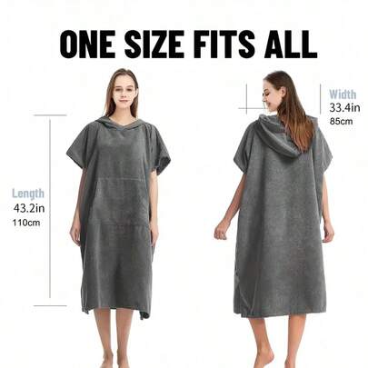 Ultra-Fine Fiber Hooded Cloak Towel, Quick-Dry For Swimming, Beach, Surfing, Unisex Bathrobe