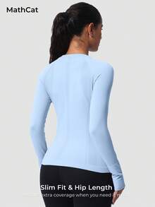 MathCat 3 Pack Women's Compression Shirt Long Sleeve Workout Tops Athletic Baselayer Quick Dry Gym Yoga Running T-Shirt - Đen, Trắng, Xanh da trời - Xem 3
