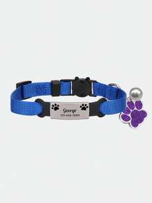 Ayotu Personalized Paw Print Cat Collar - Features A Built-In Stainless Steel Nameplate, Adjustable And Detachable Safety Buckle, Suitable For Small, Medium And Large Cats And Dogs - Multicolor - View 10