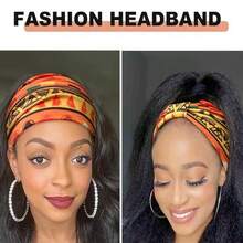 Boho Headbands For Women Colorful Geometrical Hairband Styles Bands Wide Knotted Wraps Bandanas Turbans Hair Accessories (Pack Of 4)  Boho    Polyester    Twist - 彩色 - 查看 11