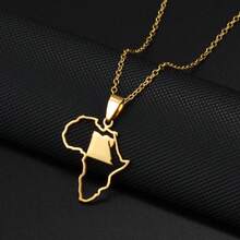 1Pc 3CM Charm African Maps Different Countries Pendants Necklaces Kenya Cameroon Senegal Ghana Morocco - Yellow Gold - View 16