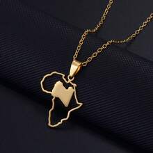1Pc 3CM Charm African Maps Different Countries Pendants Necklaces Kenya Cameroon Senegal Ghana Morocco - Yellow Gold - View 11