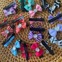 Set Of 10 Pairs (20 Pieces) Duckbill Hair Clips / Bow With Rhinestone / Colorful And Delicate / Children's - 5 đôi / 10 chiếc - Xem 10