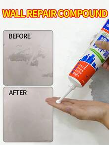 250g Wall Repair Paste, Wall Repair Agent, Repair Cracked, Punctured, Peeling, Moldy, Graffiti White Walls, White Wall Renovation Putty - Solid State - View 2