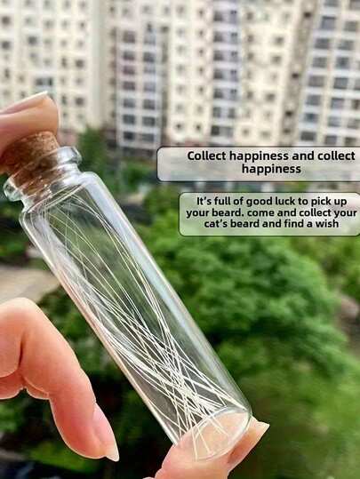 Frasco colector de bigotes de gato, frasco de colección de bigotes de gato, mini jarrón de vidrio para amantes de los gatos - Regalo de colección elegante, adecuado para todas las estaciones