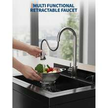 Fregadero Utilitario de Acero Inoxidable, Lavabo Independiente 65x53x100 cm para Lavandería, Cocina o Garaje, Incluye Kit de Fontanería y Desagüe - Negro - Ver 7