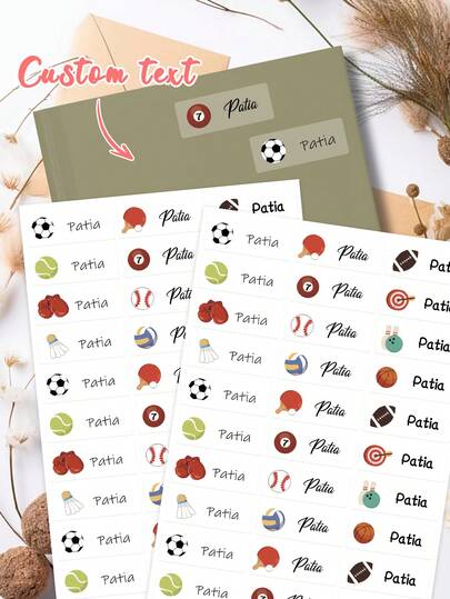 Custom Soccer Name Stickers For Kids Teens Adults Waterproof Labels For Sports Gear Water Bottle Camp School Locker Bag Personalized Tags, Personalized Sports Name Labels: Waterproof School Stickers, Personalised Stickers Scrapbook Supplies Valentine's Day Custom Stickers Birthday Stickers Birthday Decroations Funny Stickers Scrapbooking Supplies Kindle
