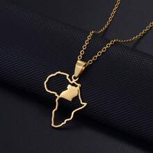 1Pc 3CM Charm African Maps Different Countries Pendants Necklaces Kenya Cameroon Senegal Ghana Morocco - Yellow Gold - View 25