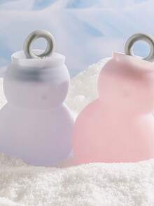 1pc Silicone Hot Water Bottle, Office/Home Use Warm Hand Warmer, Refillable Thick Anti-Explosion Cute Snowman Portable Hot Water Bag - Snowman - View 4