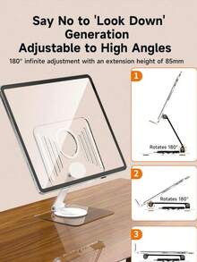 Soporte ajustable para tableta: Soporte de escritorio giratorio 360°, compatible con iPad (4-12.9 pulgadas), compatible con tabletas y teléfonos , plegable, adecuado para el hogar y la oficina - Multicolor - Ver 11