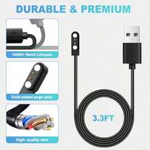 EGK Cargador de reloj inteligente con cable de carga USB magnético para Letsfit Willful YAMAY ID205L ID205U ID205S SW021 SW023 SW025 Umidigi Uwatch 3S 3 2 2S Urun Smartwatch - 3.3 pies - Negro688 - Ver 5