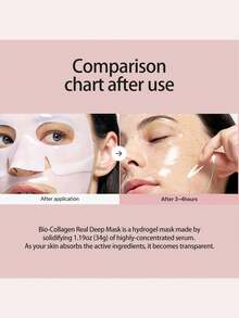 8片/4片装胶原蛋白深层补水面膜 – 富含玻尿酸和烟酰胺 – 无酒精护肤，深层补水，抗衰老紧致肌肤，减少细纹，收缩毛孔，夜间提亮肤色 - Hyaluronic Acid - 查看 4