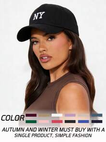 1pc Embroidered NY Outdoor Baseball Cap, Lightweight Breathable Adjustable Sun Protection Cap, Suitable For Spring, Autumn, Travel, Hiking, Cycling - Embroidery - View 17