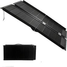 Rampa portátil para Silla de Ruedas de con asa, rampa Plegable de Aluminio Antideslizante para Silla de Ruedas para escalones en casa, Puertas, umbrales, bordillos, escaleras, Capacidad de 800 - 6 pasteles - Ver 1