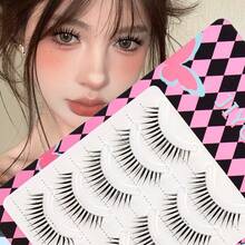 5 Pairs Cartoon Eyelashes, Wet Eyelashes, Eyelash Length 5-12mm, Transparent Stem, Curly, Non-Deformable, Fit Eye Shape, Cute Eyelashes - Spiky Manga Lashes - View 2