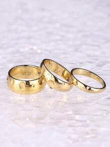 14K Gold Filled Ring For Women Men Thick Thin Pinky Thumb Ring Wedding Band Ring Non Tarnish Plain Domed Comfort Fit Size 6 To 10 - 金色 - 查看 4